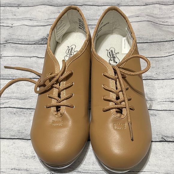 NWT -Revolution Dancewear Flex Jazz Tap Shoe - Dark Tan- Kids - Picture 2 of 4